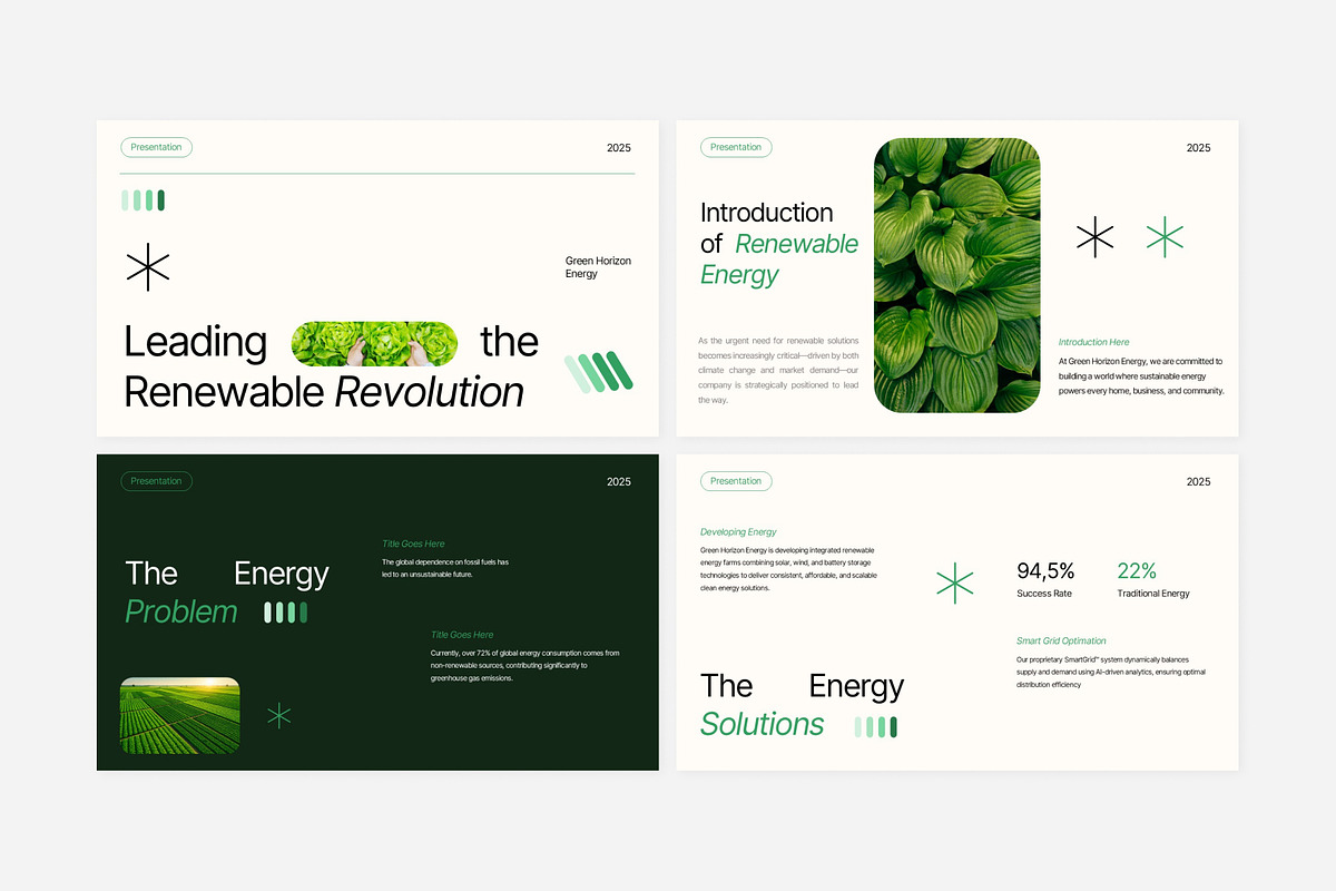 Green Energy BusinessPlan PowerPoint, a Presentation Template by Eklip Studio (Photo 2 of 6)