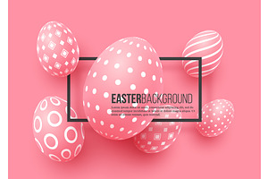 Abstract Easter pink background., a Poster Template by Liudmyla Matviiets