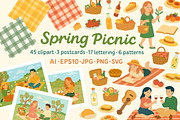 Spring Picnic, a Seasonal Illustration by ananastya (Thumbnail 1 of 10)