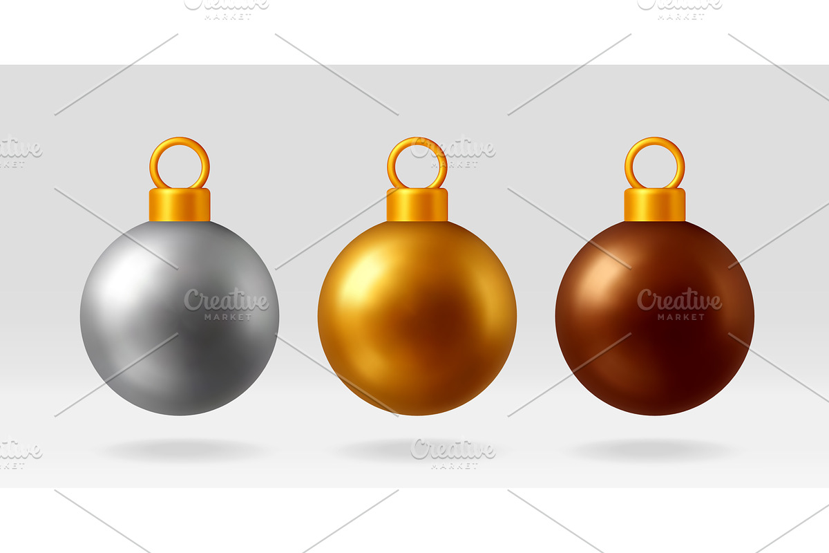 3d Christmas bauble in silver, gold, an Object Illustration by Abscent