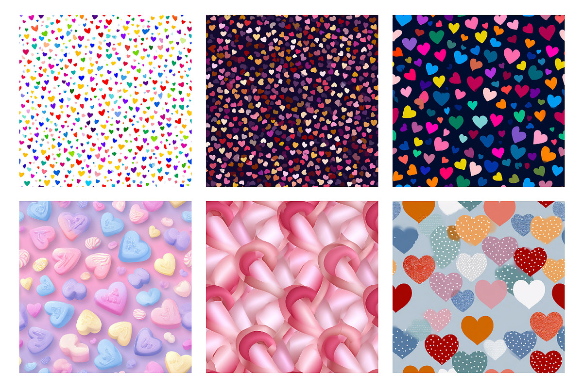 Seamless Valentines Hearts Patterns, a Texture Illustration by Dream Creation (Photo 5 of 5)