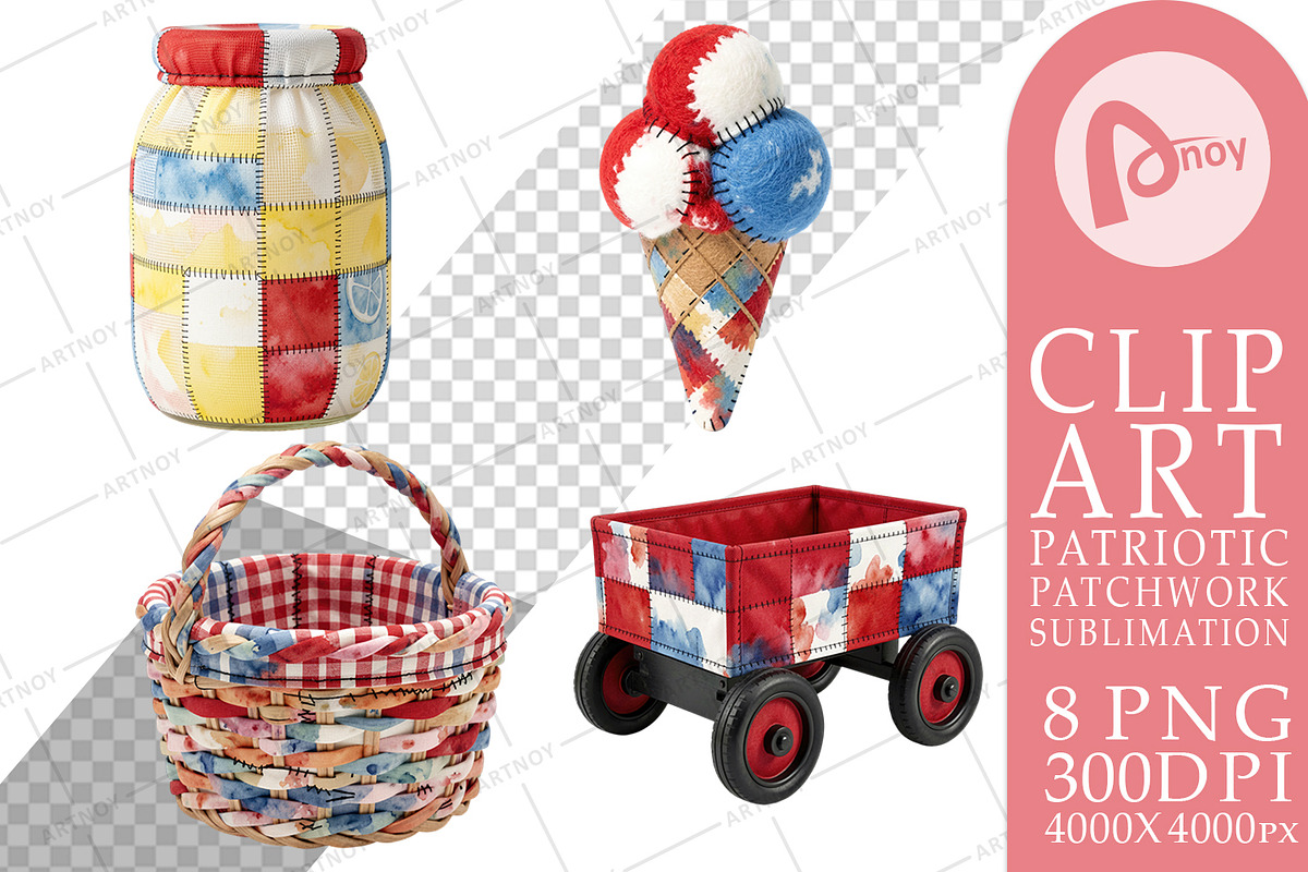 Patriotic Patchwork Sublimation, a Seasonal Illustration by Artnoy (Photo 9 of 18)