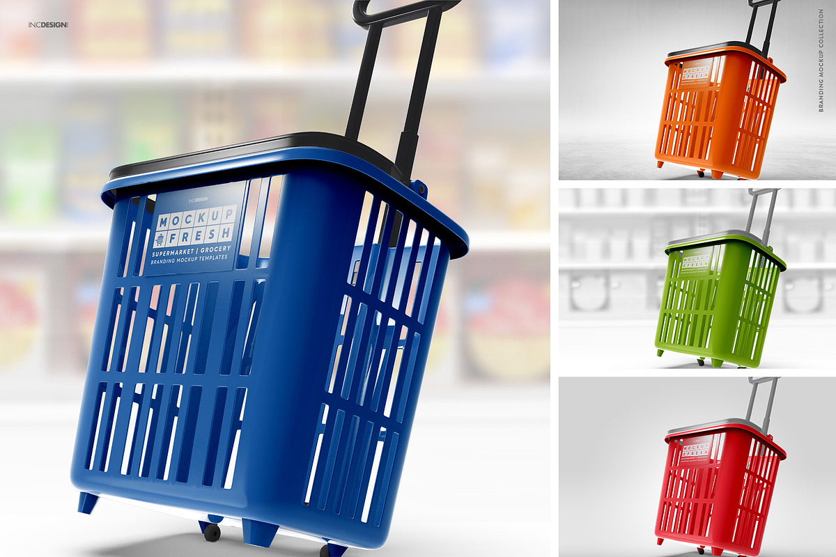 Basket Trolley Branding Mockup, a Product Mockup by INCDesign (Photo 2 of 12)