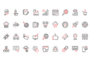 Seo online business icons, a Technology Illustration by Lemberg Vector