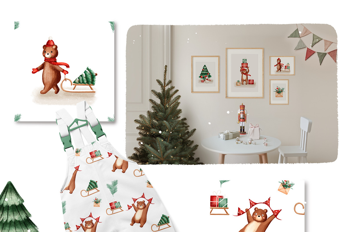 Christmas Taddy Bear. Illustration, an Animal 3D Model by Linerisyart (Photo 7 of 16)