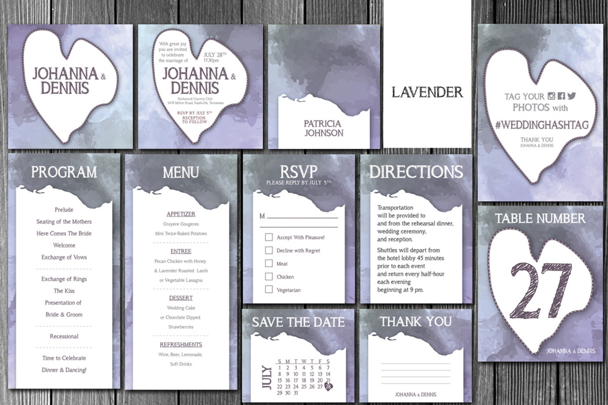 Wedding Watercolor Invitation 6 Var, an Invitation Template by Elegrad Design Agency (Photo 11 of 12)