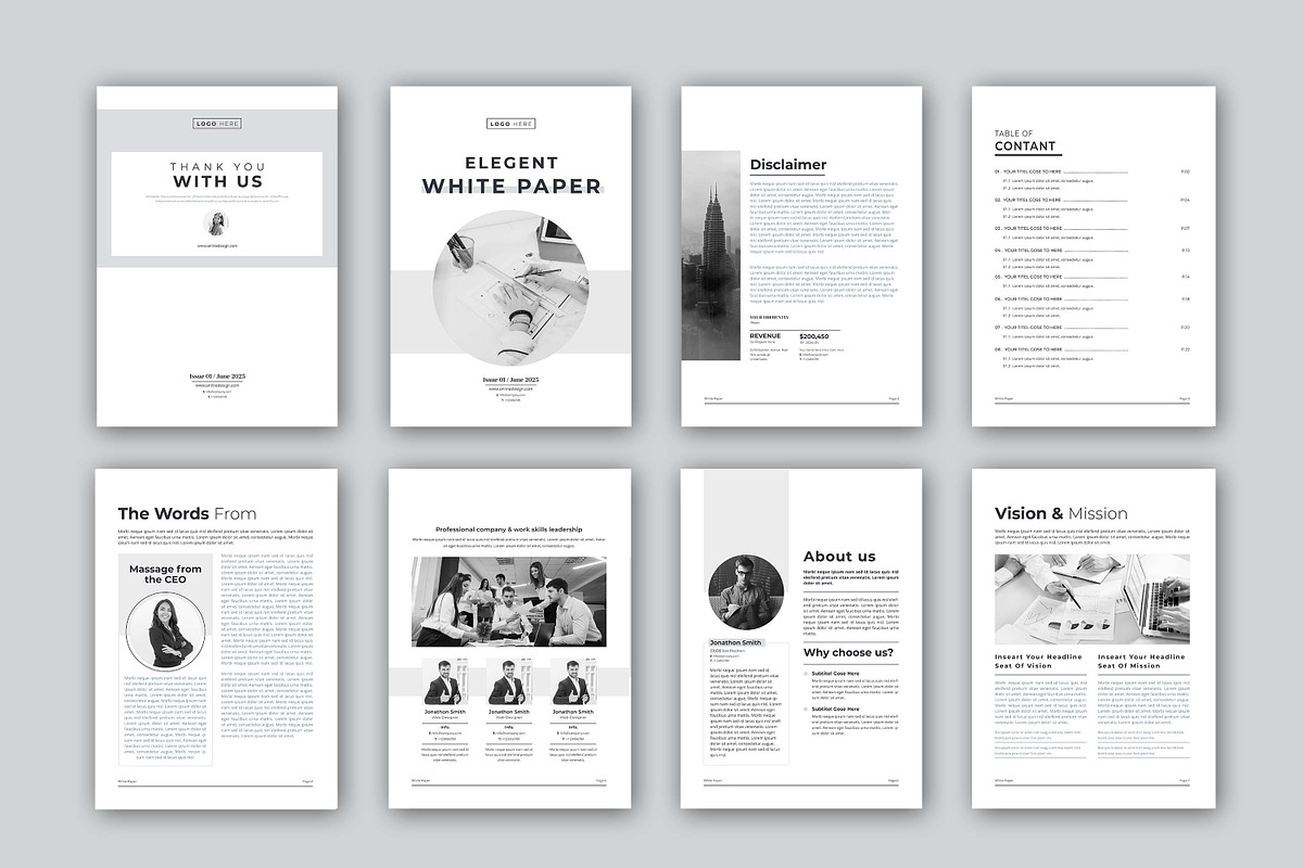 White Paper | MS Word & Canva, a Brochure Template by obayes (Photo 2 of 18)