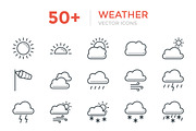 50+ Weather Vector Icons, an Outline Icon by Vectors Market (Thumbnail 1 of 2)