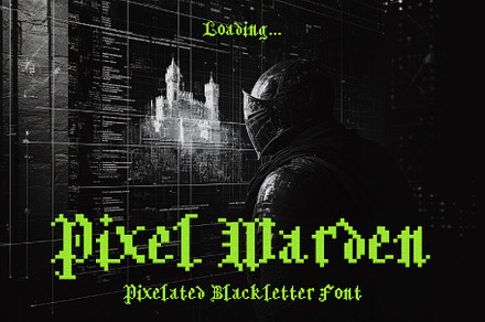 Pixel Warden - Blackletter Typeface, a Serif Font by HipFonts