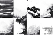 Black & White watercolor backgrounds, a Texture Graphic by swiejko (Thumbnail 2 of 7)