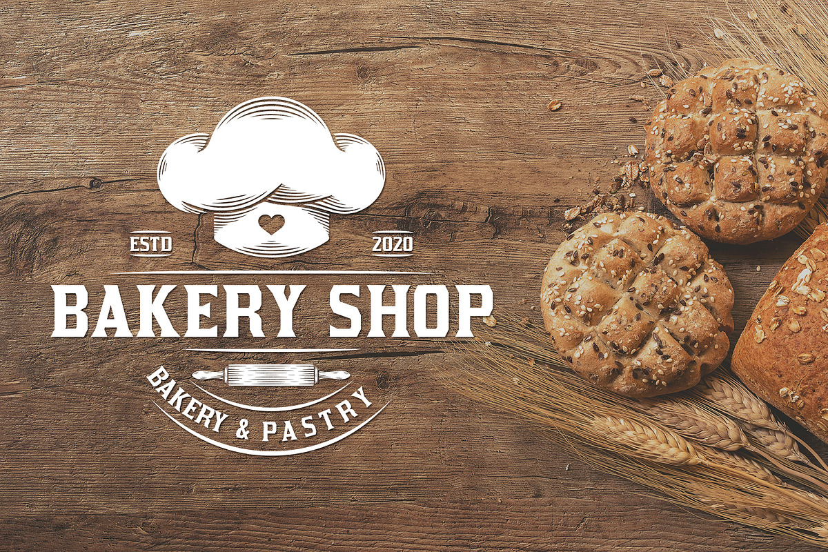 Bakery Shop Vintage Logo Template, a Branding & Logo Template by vectorwithin (Photo 3 of 3)