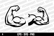 Flexing bicep and clenched fist, an Object Graphic by Vectorhight (Thumbnail 2 of 3)