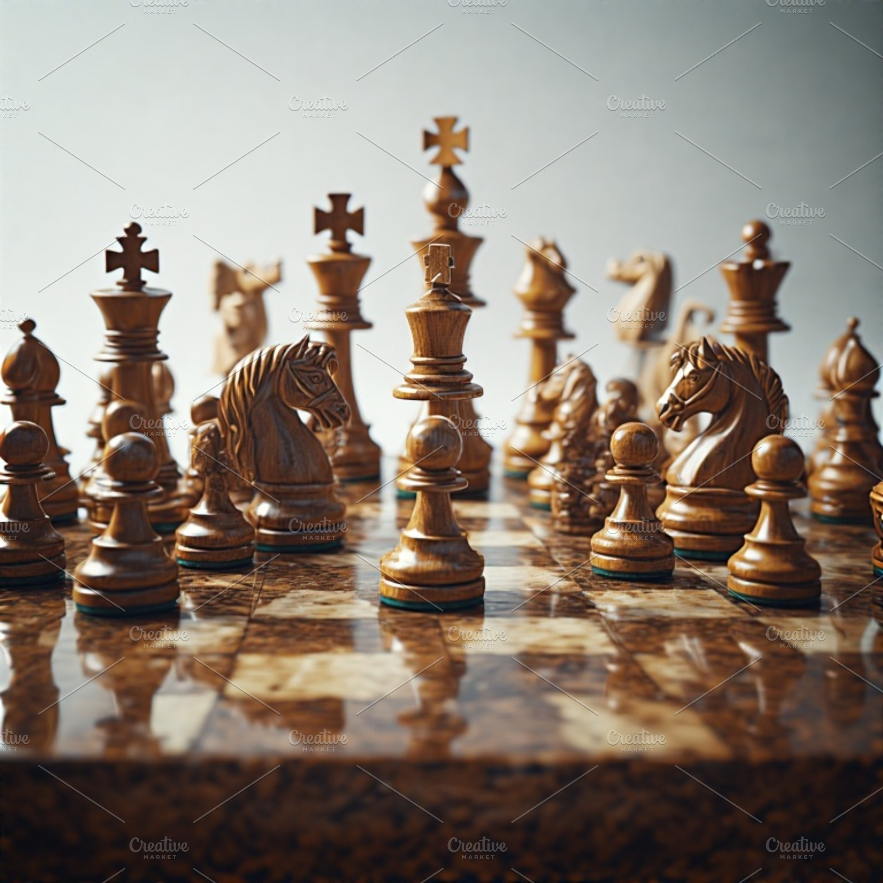 chess battle on chessboard, a Photo by ComfortQ