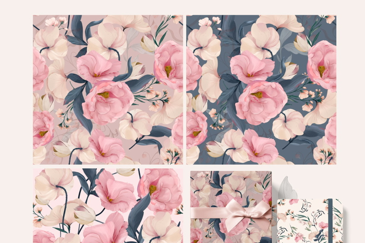 Eustoma Floral Pattern and Graphic, a Pattern Graphic by Madebyia (Photo 5 of 15)