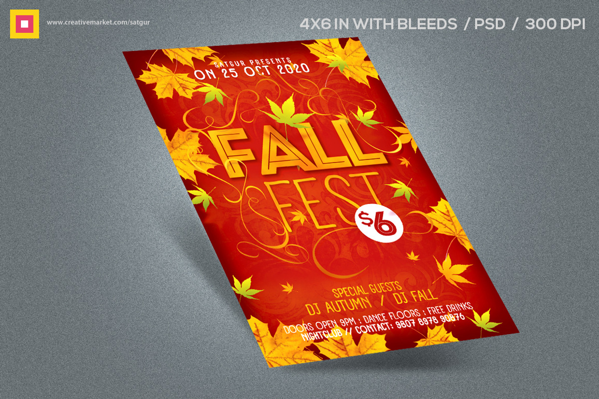 Fall Flyer / Autumn Flyer V2, a Flyer Template by Satgur Graphic Design (Photo 3 of 3)