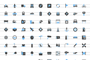 460 City Life Filled Icons