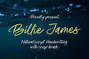 Billie James Handwriting script, a Script Font by Damarletter (Thumbnail 1 of 11)