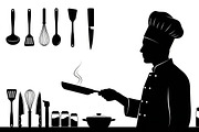 High-quality chef cooking silhouette, an Illustration by Amazin_art (Thumbnail 24 of 31)