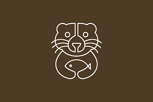 cute bear adorable line logo design, a Branding & Logo Template by devastd