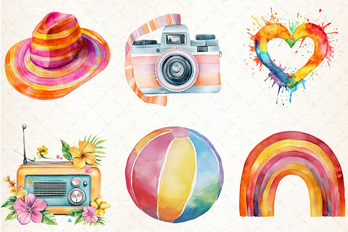 Groovy Summer Clipart, an Illustration by Libby Wishes (Photo 2 of 6)