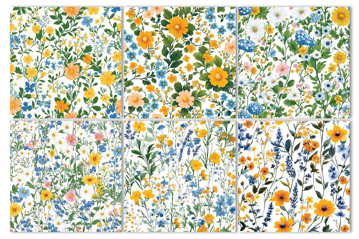 Summer Small floral seamless pattern, a Seasonal Illustration by Daily.Designs (Photo 3 of 5)