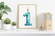 Watercolor Blue Birthday Clipart, an Illustration by Canvas Craft (Thumbnail 5 of 7)