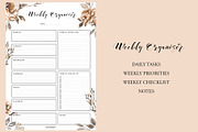 Floral Daily & Weekly Planner, a Templates & Theme by Anis Illustration (Thumbnail 2 of 4)