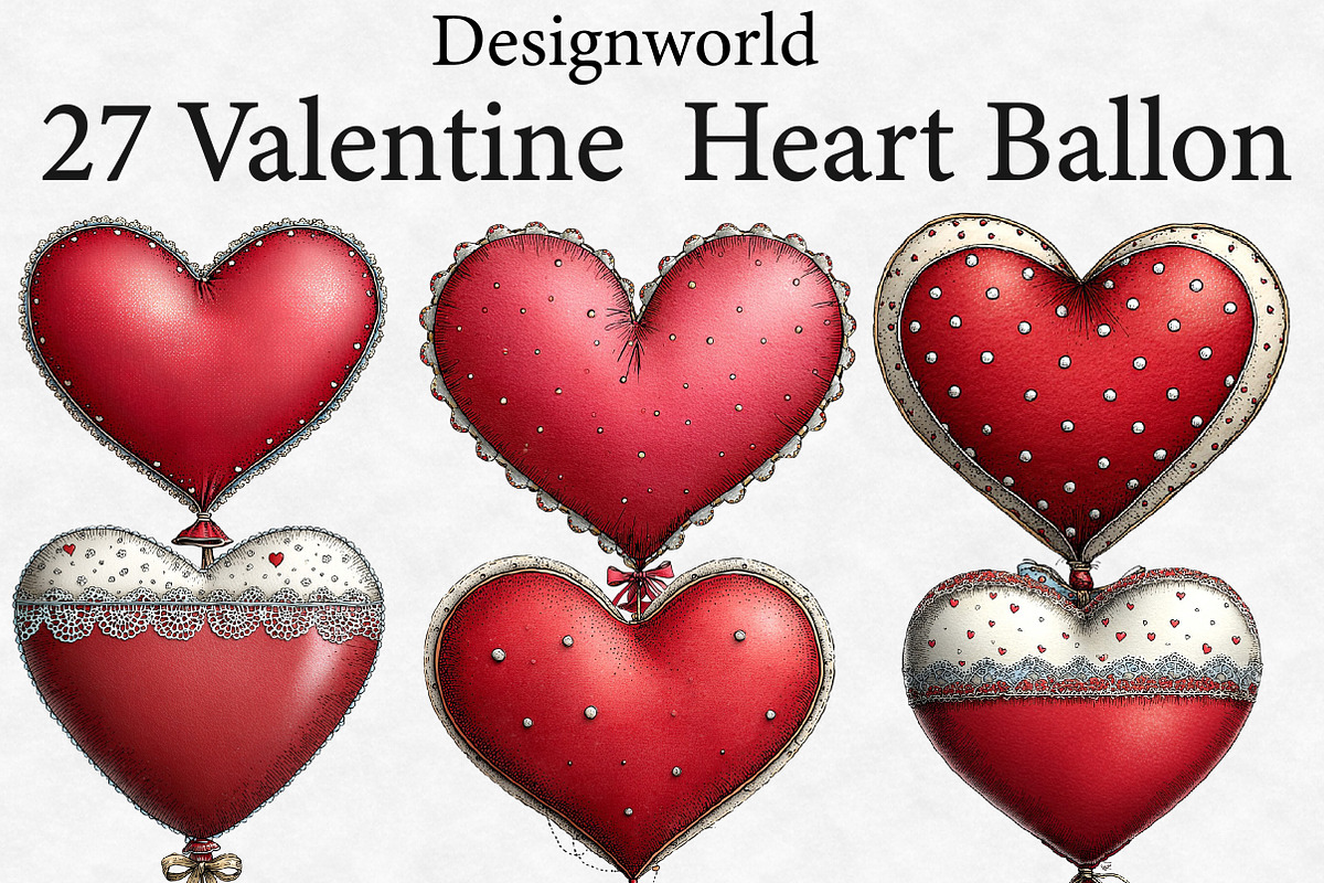 Valentine Heart Ballon clipart, an Illustration by Designworld (Photo 1 of 6)
