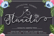 The Flanela + Extras, a Script Font by Ryan Prasetya (Thumbnail 1 of 5)