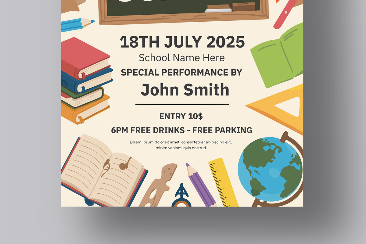 Back To School Poster Flyer Template preview 5