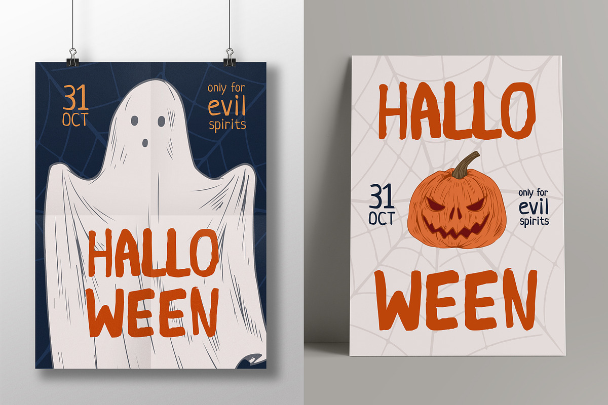 Halloween posters, cards, seamless, a Decorative Illustration by Good Studio (Photo 11 of 17)