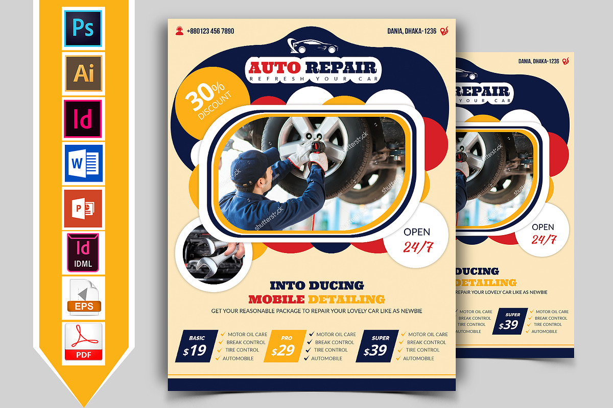 Car Auto Repair Service Flyer Vol-02, a Flyer Template by Imagine ...