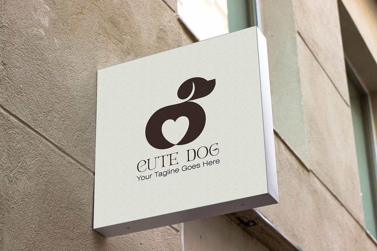 Cute Dog Logo Design with Heart, a Branding & Logo Template by YUDesignStore (Photo 2 of 8)