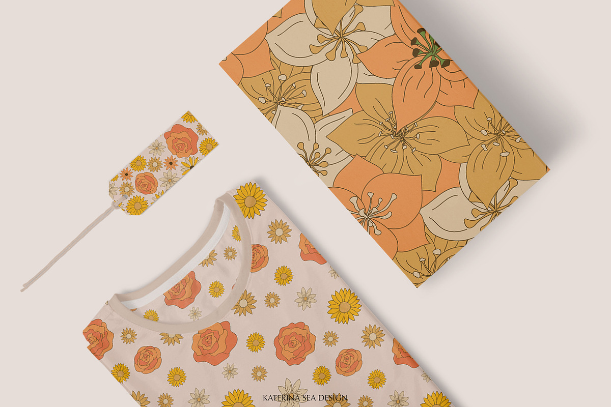 Summer flowers vector patterns, a Pattern Graphic by Katerina.Sea.Design (Photo 7 of 10)