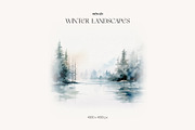-30% Watercolor Winter Scene Clipart, a Seasonal Illustration by bloomscape (Thumbnail 5 of 10)