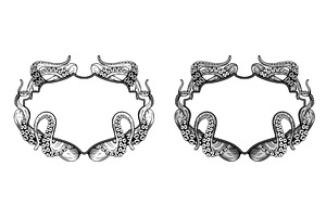Vintage frame borders, an Animal Illustration by Vector Tradition