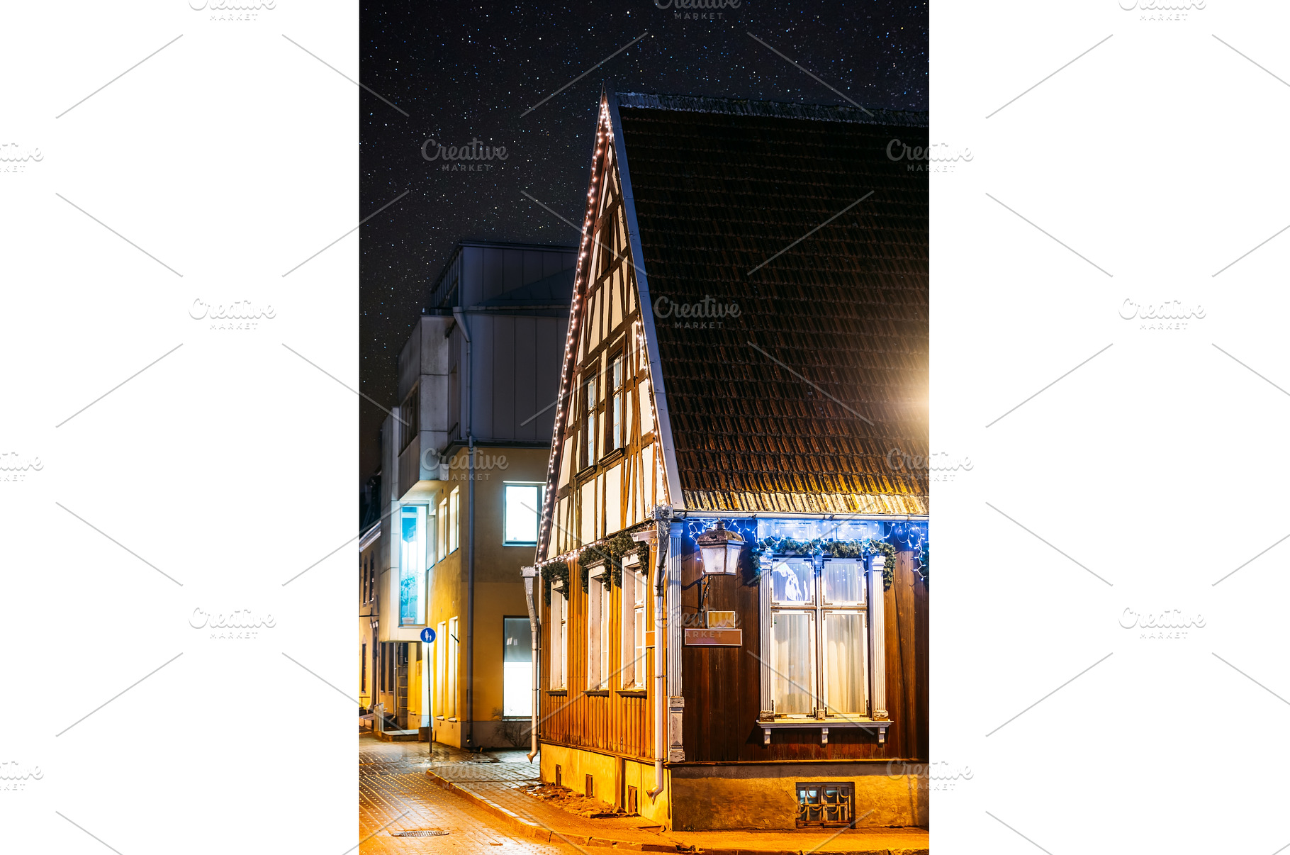 Parnu, Estonia. Night View Of Corner, an Architecture Photo by Our Amazing World