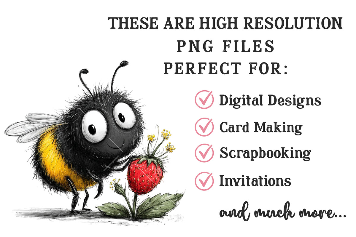 Whimsical Spring Bee Clipart, an Illustration by OK Design (Photo 4 of 6)