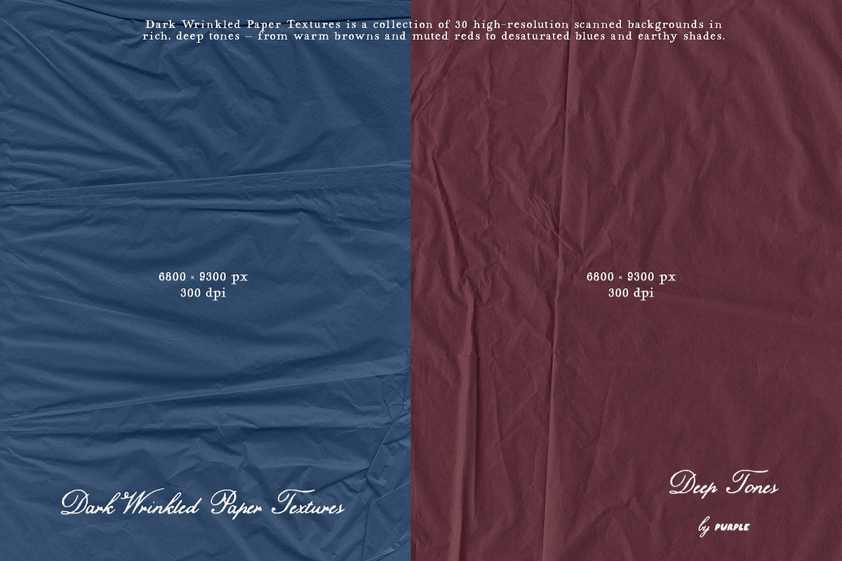 Dark Wrinkled Paper Textures, a Texture Graphic by Purple (Photo 14 of 16)