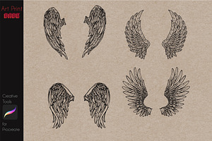 Wing Stamps Tattoo Ink Feather Angel