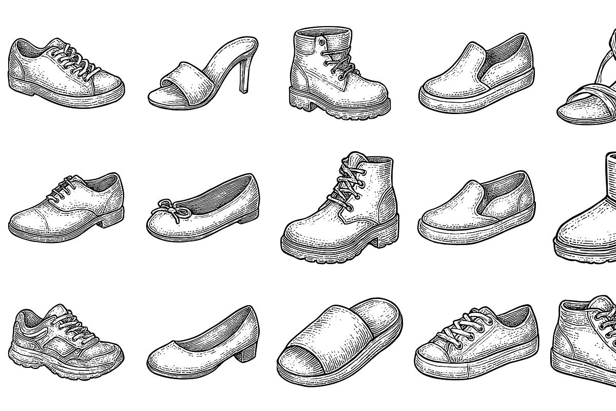 Shoe Styles Icon Collection, an Object Graphic by nikagraphic (Photo 1 of 3)