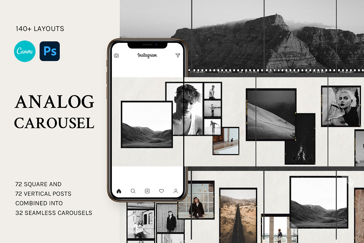 Analog - Carousel Post Templates, a Social Media Template by Sparrow & Snow (Photo 1 of 15)