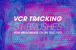 VCR Tracking Procreate Brushes