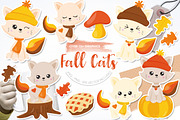 Fall Cats, an Illustration by PrettyBundles (Thumbnail 1 of 5)