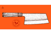 Butcher Knife. Hand drawn sketch, a Food Illustration by Foxys Graphic (Thumbnail 1 of 3)