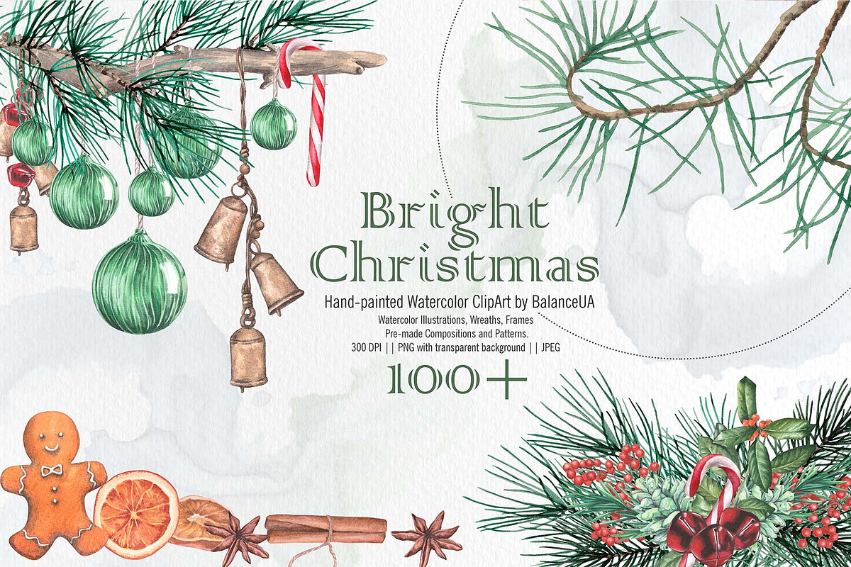 Christmas Watercolor Illustrations, a Decorative Illustration by BalanceUA (Photo 18 of 18)