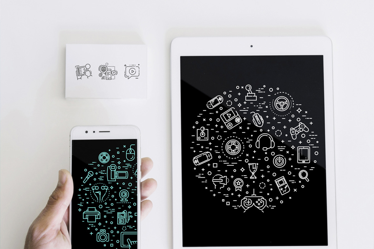 Technologies concepts, icons set, an Outline Icon by Tettygreen (Photo 4 of 10)