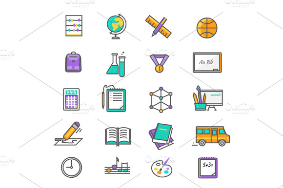 Set Of Icons Back To School