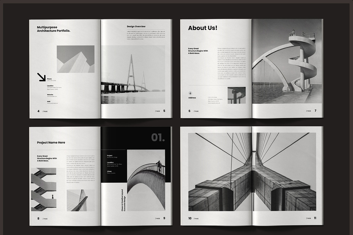 Architecture Portfolio Template, a Brochure Template by Spark_Creative (Photo 4 of 13)
