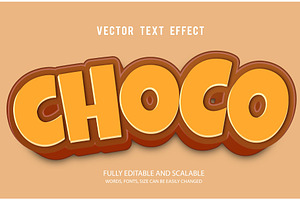 Choco Vector 3d Editable Text Effect